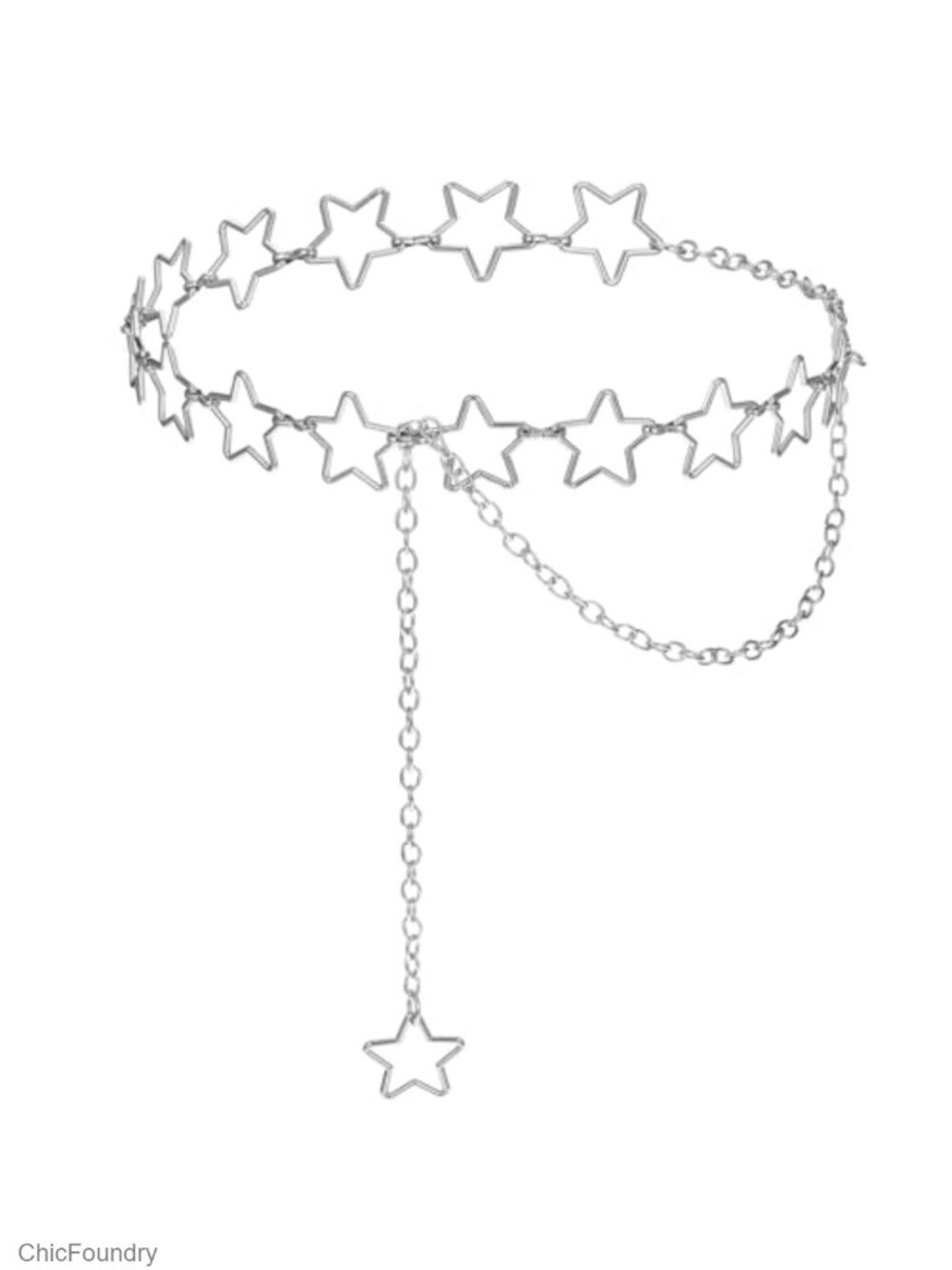 Elegant Star Waist Chain Belt Adjustable Stainless Steel Body Chain for Dresses